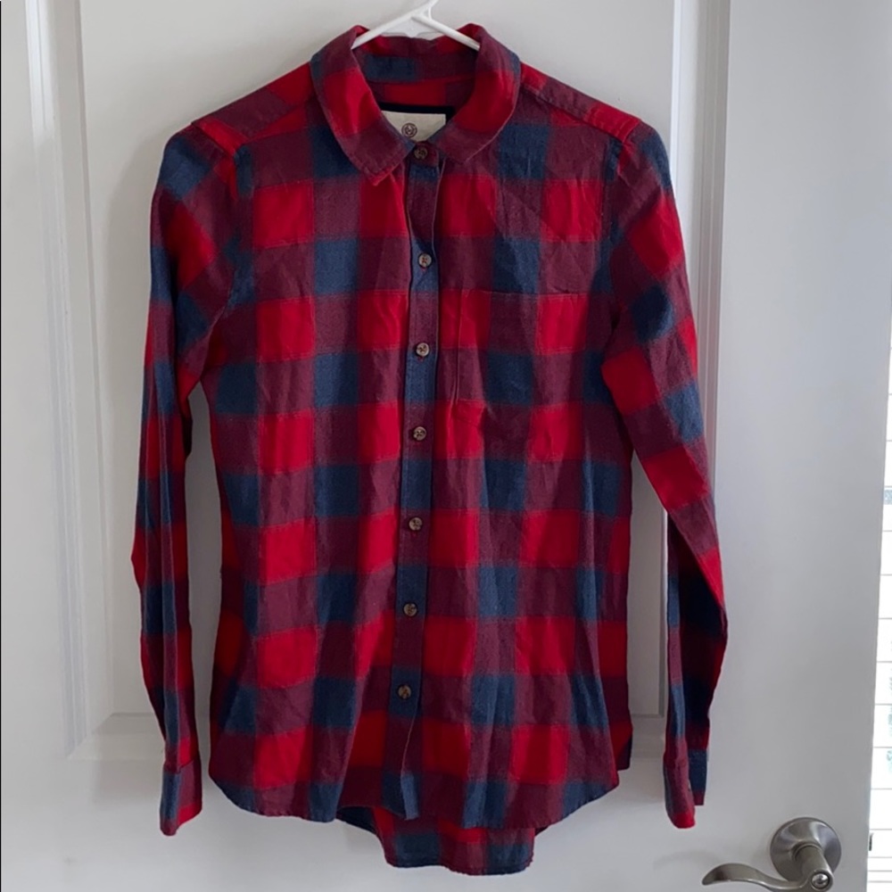 Black and red plaid check flannel
